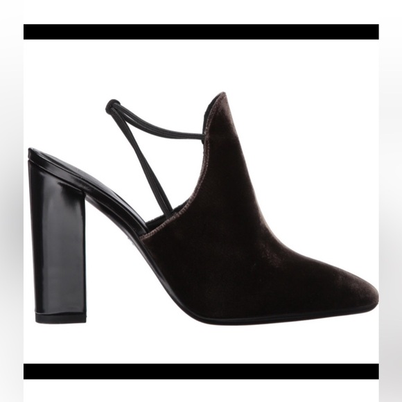 *NEW* Via Spiga Arina Bark Brown Velvet Slingback Heels - Picture 2 of 5